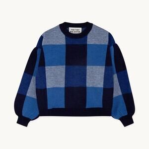 the tiny big sister - alina check sweater wool pullover crewneck plaid